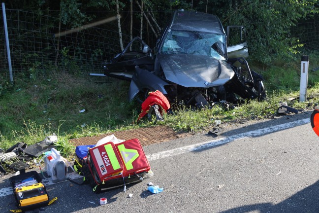 Frontalcrash zweier PKW auf Wiener Stra�e in Edt bei Lambach fordert zwei Todesopfer (45 und 71)