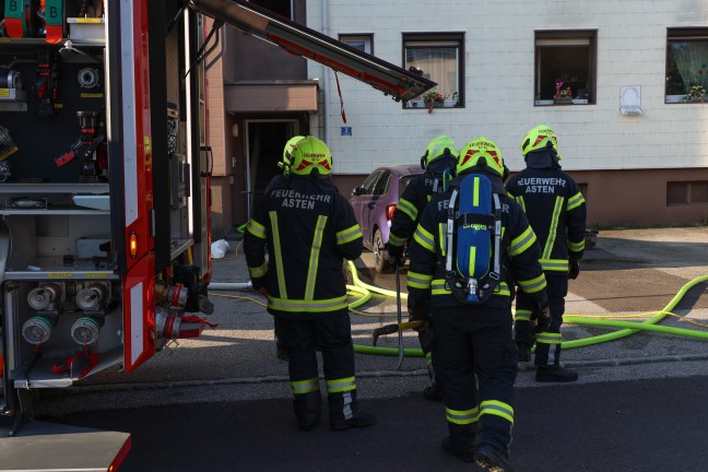 K�chenbrand in einer Wohnung eines Mehrparteienwohnhauses in Asten rasch gel�scht