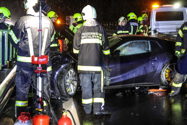Sportwagen involviert: Schwerer Crash auf Pyhrnautobahn bei Spital am Pyhrn