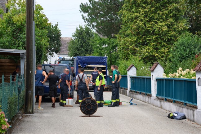 Lambach: Heiz�l bei Demontagearbeiten eines alten �ltanks in Kanalisation gelangt