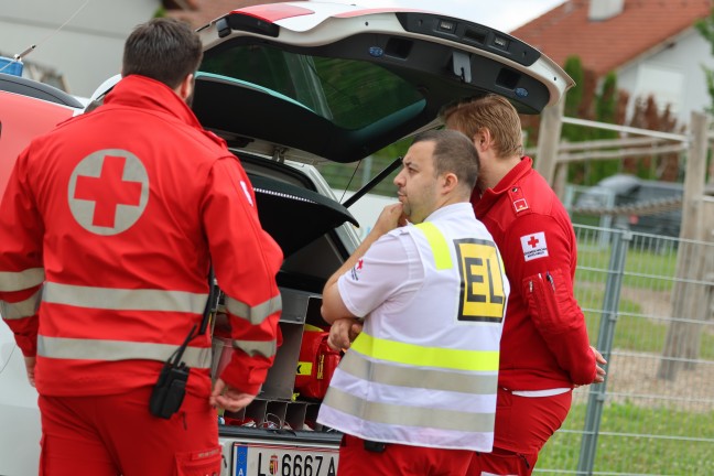 Mehrere Such- und Rettungshunde, Feuerwehren und Polizei bei Suchaktion in Ansfelden im Einsatz