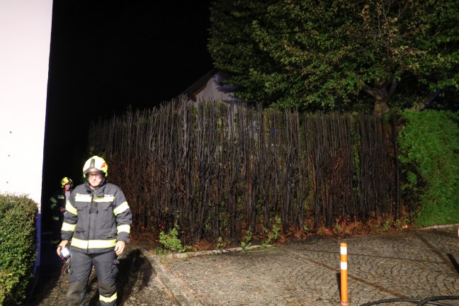 Polizei ermittelt: Einsatz zweier Feuerwehren bei Heckenbrand im Ortszentrum von Steinhaus