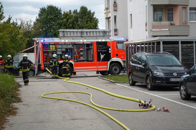Brand von Abfallcontainern in einer M�llinsel in Leonding sorgte f�r Einsatz der Feuerwehr