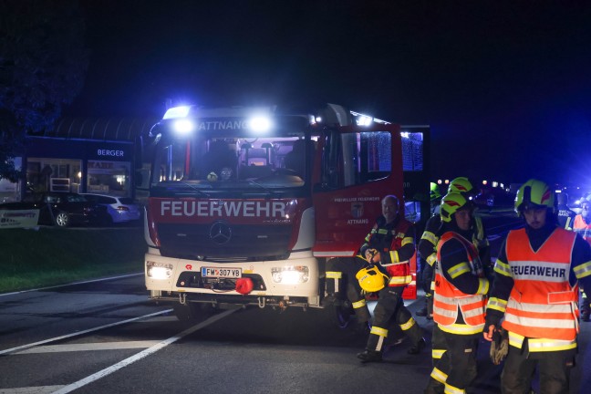 Auto bei Verkehrsunfall auf Wiener Stra�e in Redlham in den Str�uchern gelandet