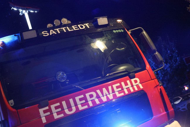 Mit Feuerl�schern einged�mmt: Gemeldeter Wohnhausbrand in Sattledt beschr�nkte sich auf M�lltonnen