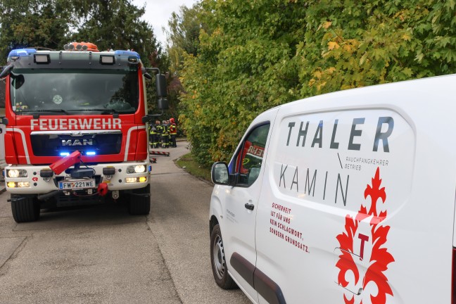 Hornissennest: Verstopfter Kamin sorgt f�r verrauchtes Wohnhaus in Wels-Pernau