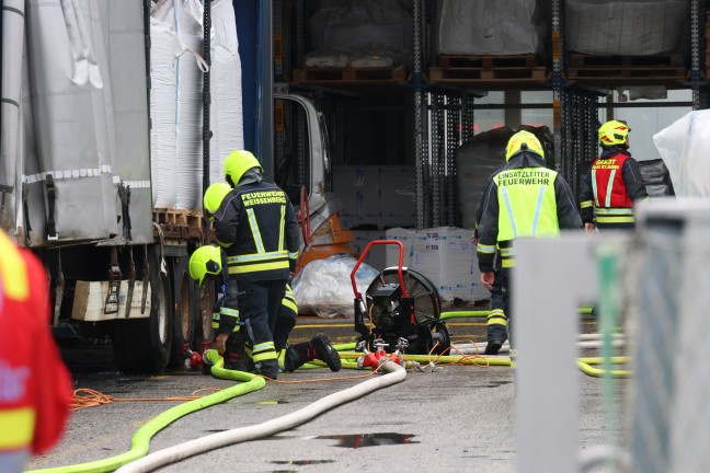 F�nf Feuerwehren bei Brand einer Absaugungsanlage bei einem Unternehmen in St. Marien im Einsatz