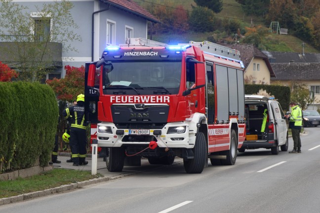 Einsatzkr�fte zu Gasaustritt in einem Einfamilienhaus in Hinzenbach alarmiert
