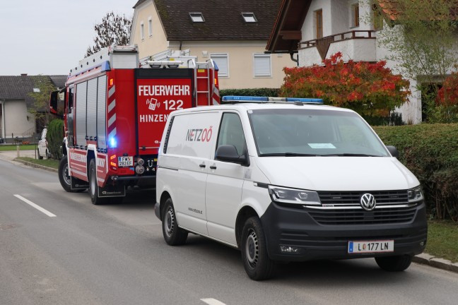 Einsatzkr�fte zu Gasaustritt in einem Einfamilienhaus in Hinzenbach alarmiert