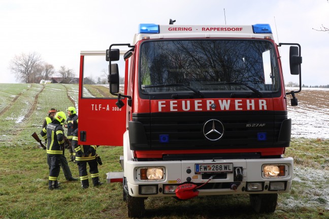 Personenrettung: Rettung einer verletzten Person aus unwegsamem Waldst�ck in Sipbachzell
