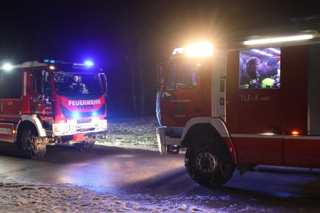 Brand einer Jagdh�tte am Ramsauer Gr��tenberg in Molln l�st Gro�einsatz aus