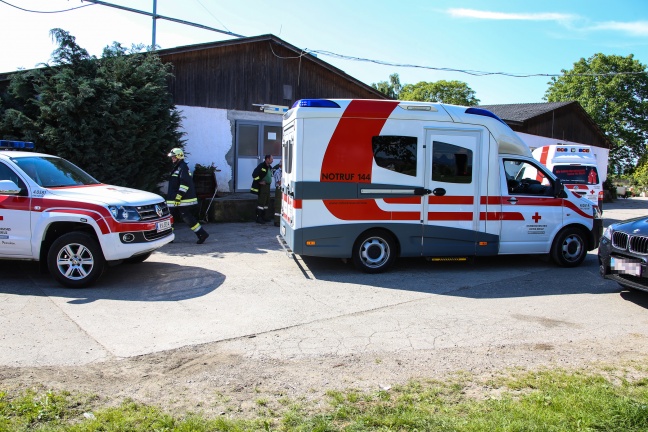 Person auf Bauernhof in Pettenbach in Jauchegrube gestrzt