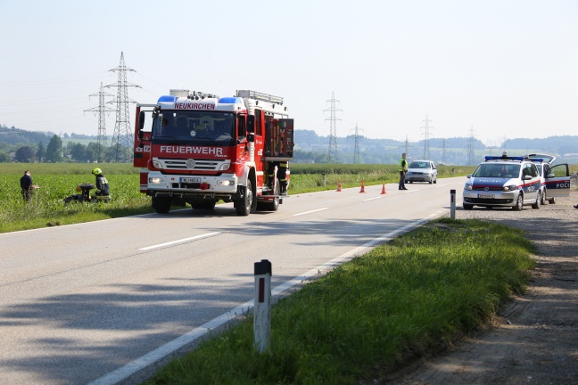 Schwerer Verkehrsunfall mit Motorrad bei Neukirchen bei Lambach