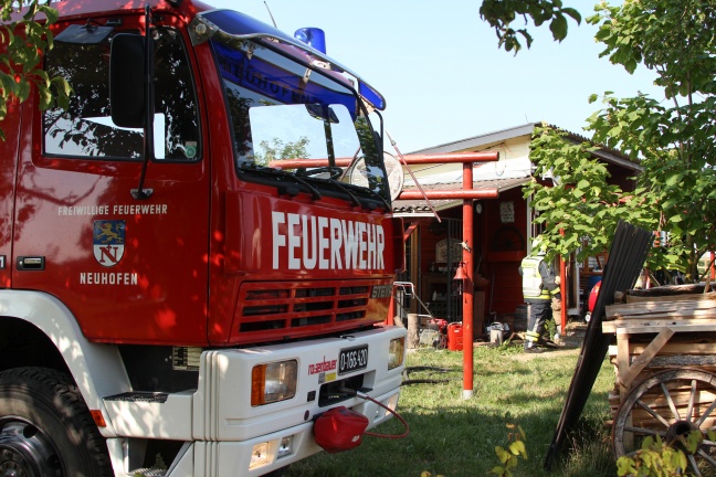 Brand in einem Nebengebude in Neuhofen an der Krems rasch gelscht