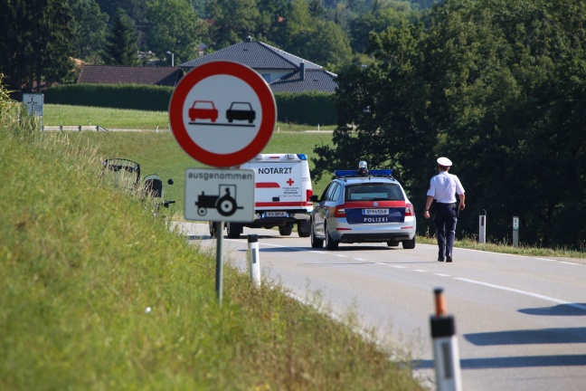 Motorradunfall auf der Schlierbacher Straße in Wartberg an der Krems