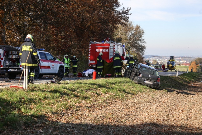 Schwerer Verkehrsunfall auf der Pyhrnpass Straße bei Ried im Traunkreis