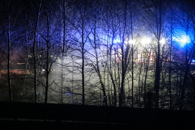 Brand auf der Autobahnböschung in Weißkirchen an der Traun