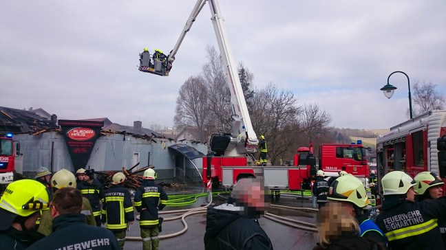 Großbrand einer Diskothek im Ortszentrum von Enzenkirchen