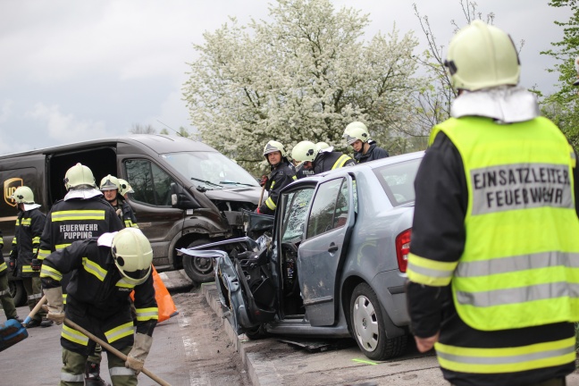 Schwerer Verkehrsunfall auf der Brandstatter Straße in Eferding