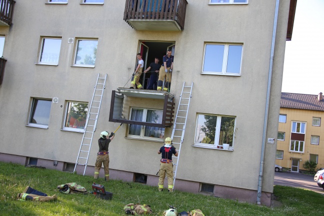 Balkongeländer eines Mehrparteienwohnhauses in Linz-Bindermichl-Keferfeld gab nach