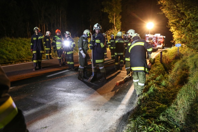 Auto bei Unfall auf der Gallspacher Straße in Gaspoltshofen überschlagen