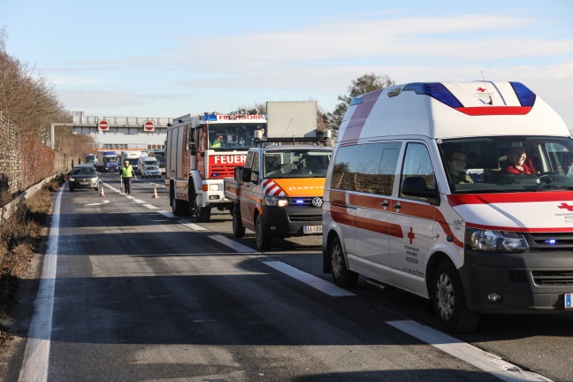 Unfall auf der Westautobahn bei Ansfelden endet glimpflich