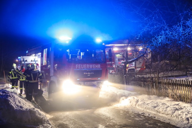 Brand einer Saunahütte in Scharten