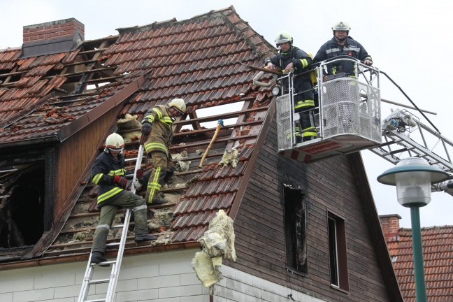 Brand eines Wohnhauses in Fraham