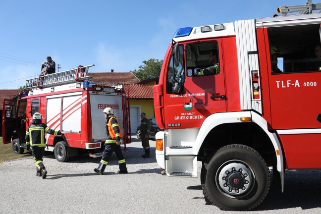 Großflächiger Feldbrand in Kematen am Innbach erfordert Einsatz von acht Feuerwehren