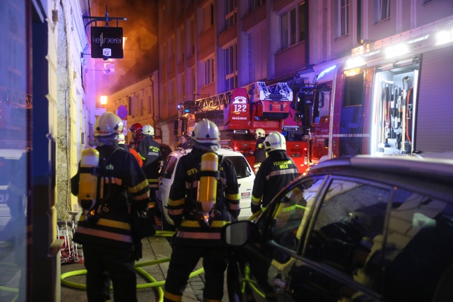 Brand in einem Lokal in Wels-Innenstadt