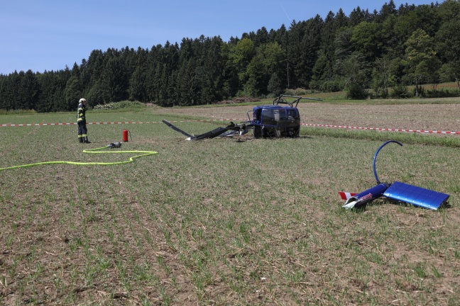Hubschrauber in Engelhartszell abgestürzt