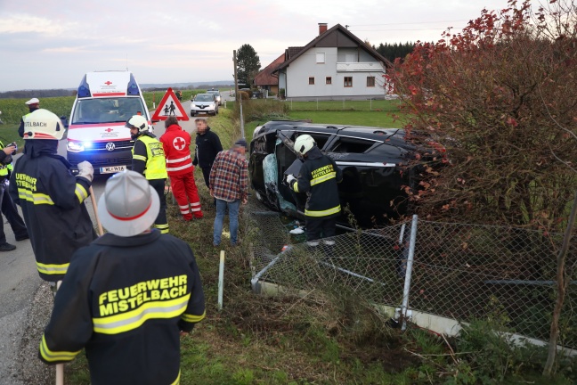 Drei Verletzte bei Verkehrsunfall auf der Mistelbacher Stra�e in Buchkirchen