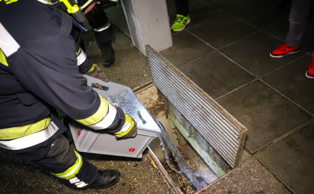Lichtschacht als Aschenbecher zweckentfremdet - Kleinbrand in Thalheim bei Wels