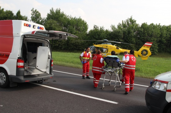 Zwei Verletzte bei Unfall auf Welser Autobahn in Marchtrenk