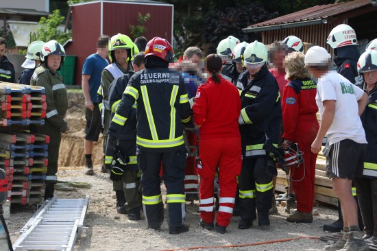 Personenrettung in Sipbachzell nach Sturz in Baugrube