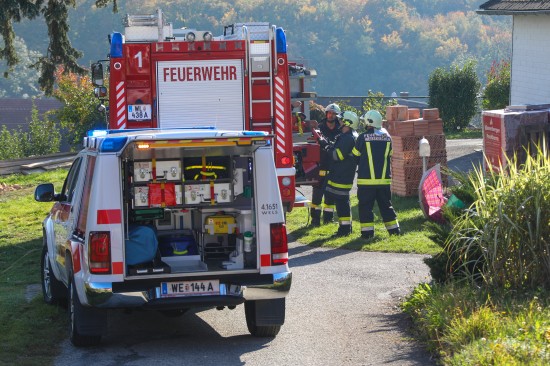 Personenrettung nach Arbeitsunfall bei Bauarbeiten in Weikirchen an der Traun