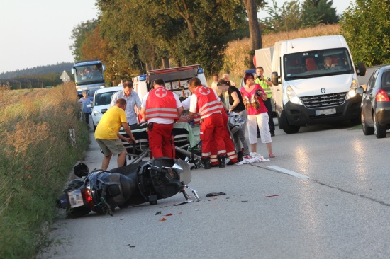 Schwerer Motorradunfall auf Schartner Straße in Buchkirchen