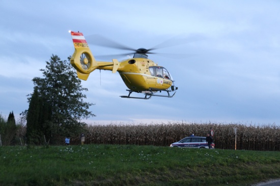 Rettungshubschrauber bei Notfall in Holzhausen im Einsatz