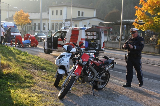 Schwerer Verkehrsunfall mit Moped in Lambach