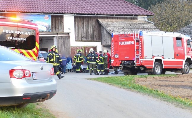 Feuerwehr unterstützte Rotes Kreuz bei Personenrettung in Tragwein