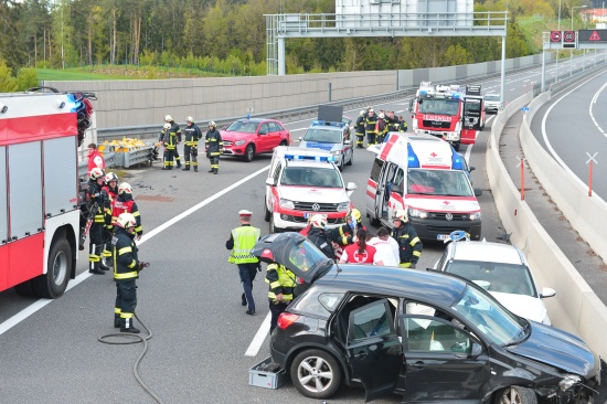 Mehrere Verletzte bei Verkehrsunfall auf der Mühlviertler Schnellstraße