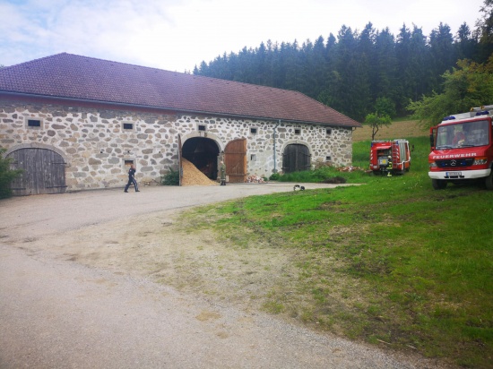 Beschdigter Kamin lste Brand in Hackgutlager in Waldburg aus