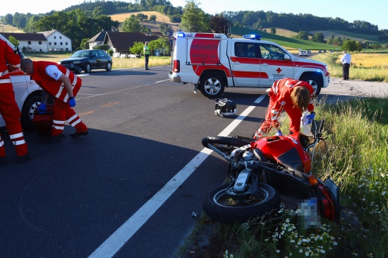 Motorradlenker bei Unfall auf Wallerner Strae in Pichl bei Wels verletzt