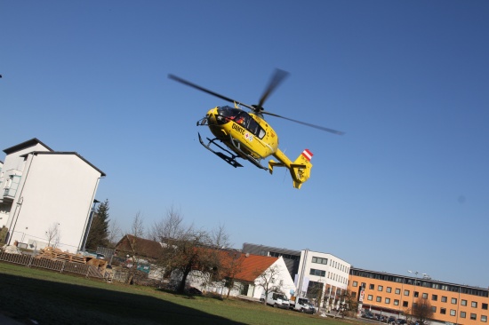 Rettungshubschrauber in Thalheim bei Wels im Einsatz