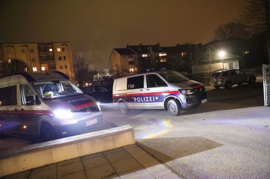Insassen eines gestohlenen Autos liefen nach Unfall in Wels-Vogelweide davon