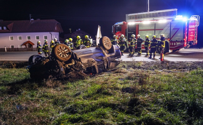 Schwerer Verkehrsunfall auf Innviertler Strae in Grieskirchen fordert zwei Verletzte