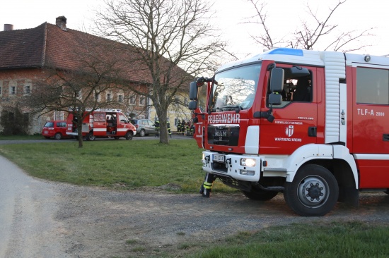 Drei Feuerwehren bei Zimmerbrand in einem Bauernhof in Wartberg an der Krems im Einsatz