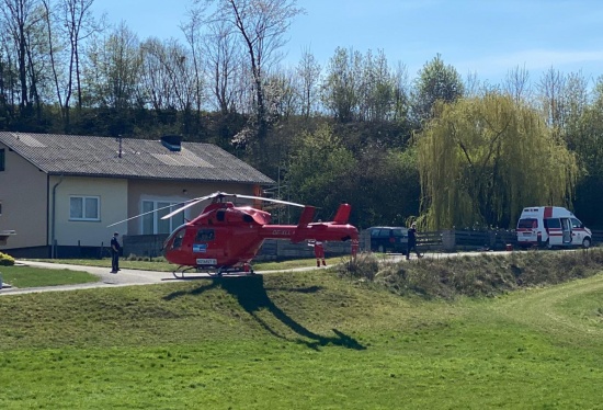 Notarzthubschrauber in Sipbachzell im Einsatz
