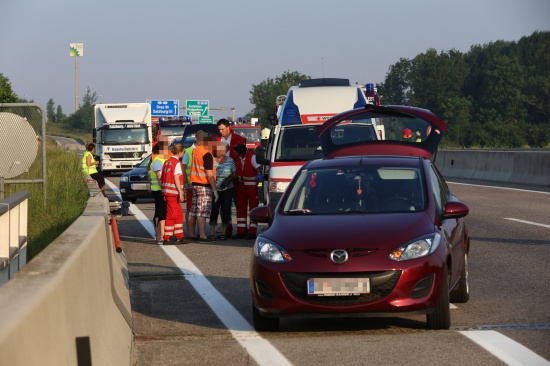 Verkehrsunfall auf der Innkreisautobahn bei Sattledt fordert eine Verletzte