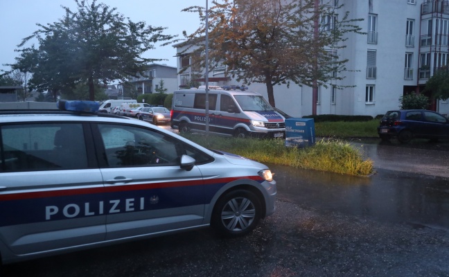 Stichverletzung: Großeinsatz der Polizei in einer Wohnsiedlung in Ansfelden